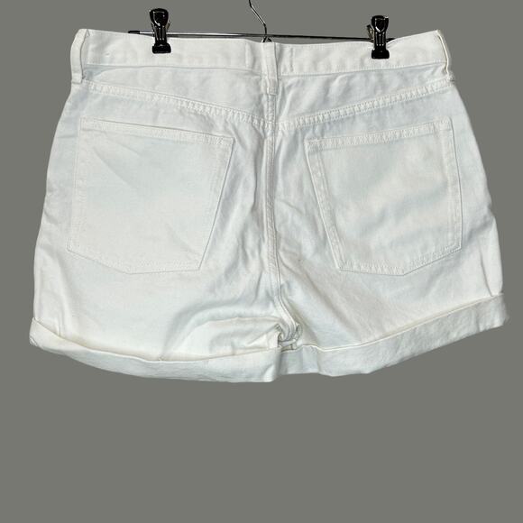 Everlane The Denim Jean Shorts Raw Hem/Rolled Cuffs High Rise Cream Women 30 NWT - Picture 5 of 12